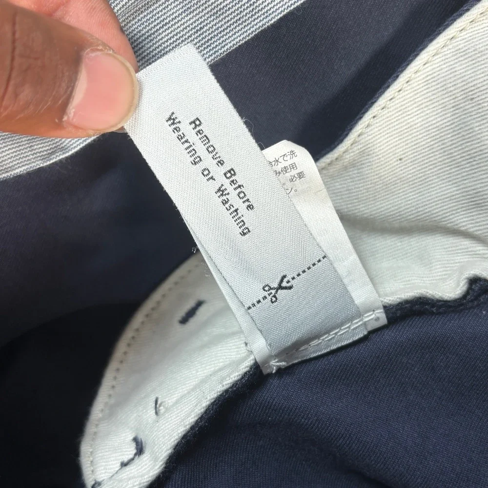 J.Crew Broken-In Men's 35x34 Chino Pants Navy Blue Flat Front Casual Trousers